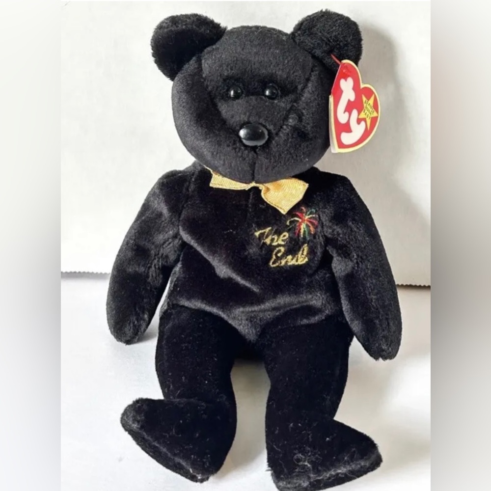 Ty Beanie Baby The End 1999 Y2k Millennium Teddy Bear. PE Pellets. MWMT. Retired